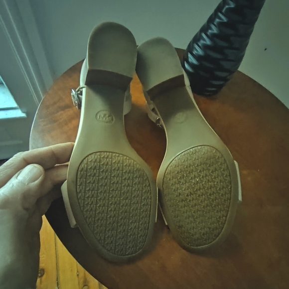 MICHAEL Michael Kors block heel ankle strap heeled sandal in nude - Picture 5 of 6